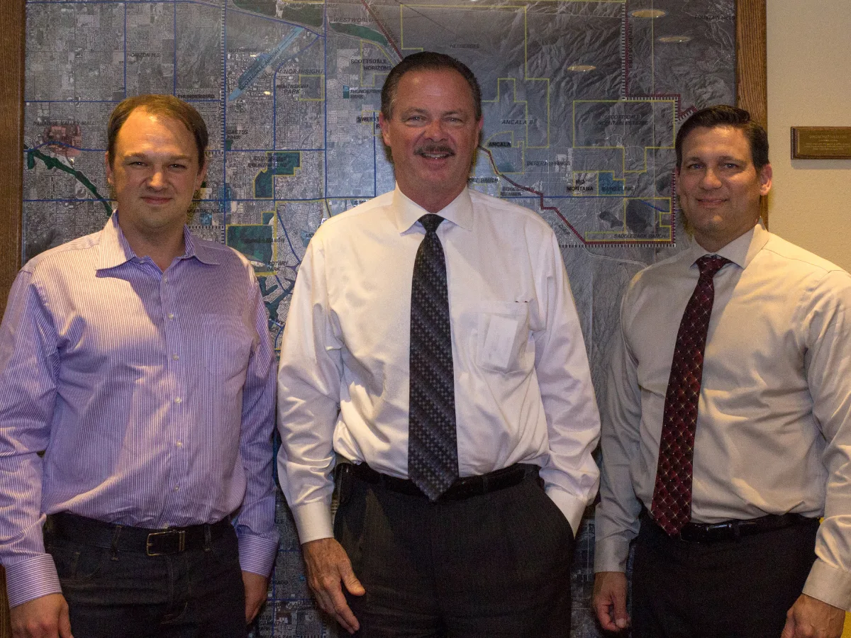 Mayor Jim Lane with Scottsdale city map